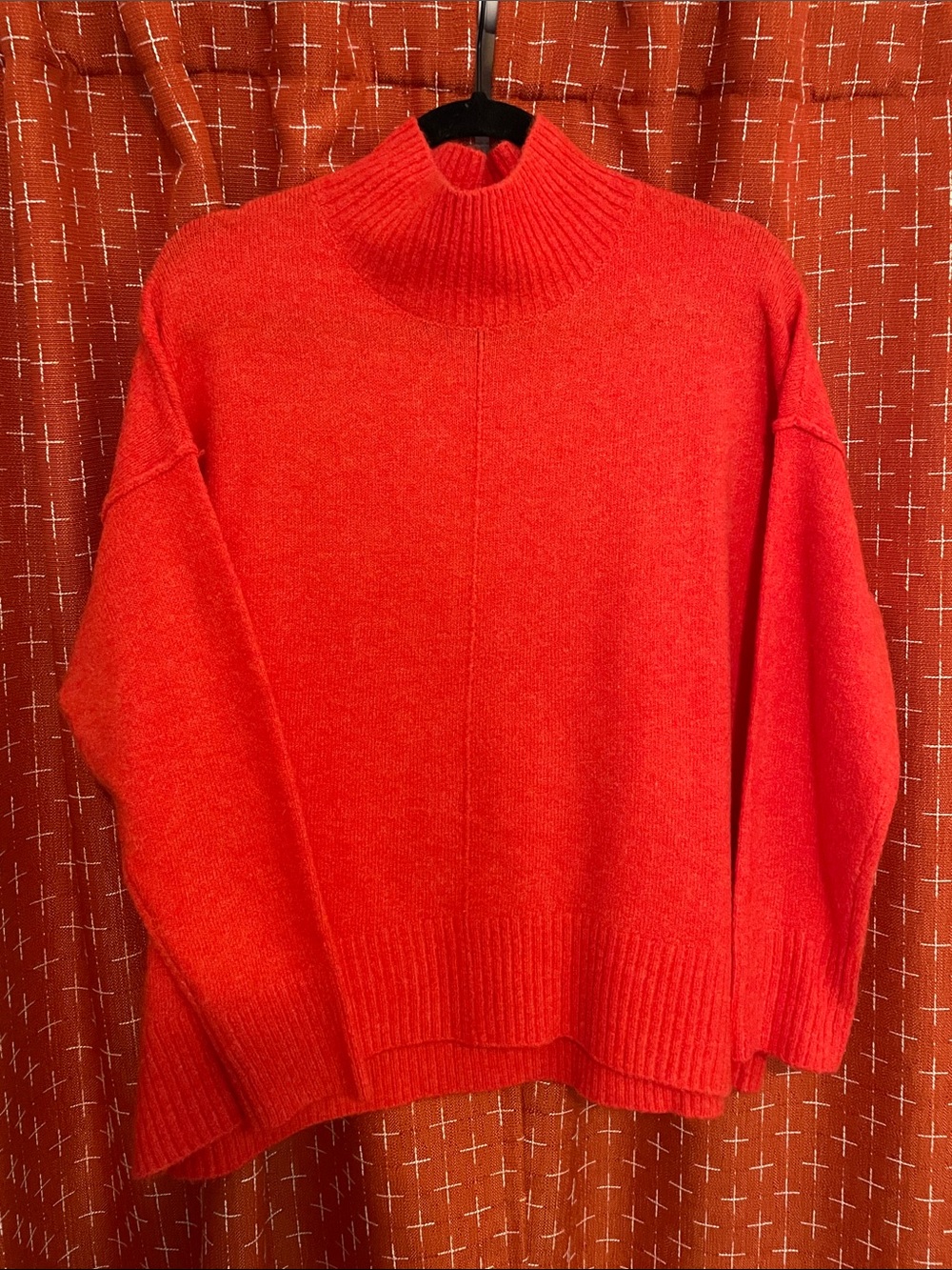 Vince Camuto Bright Orange Mock Neck Sweater